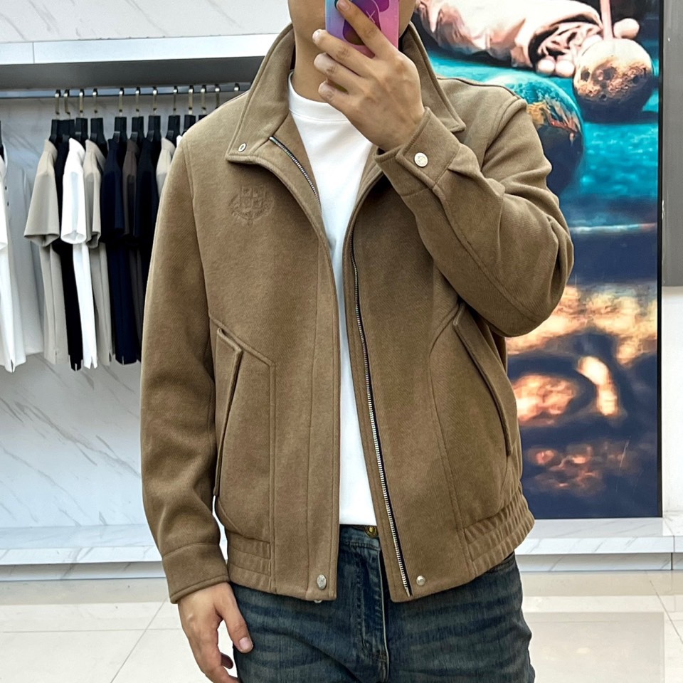 Loro Piana、25FW/秋冬意大利lP🆕男装新款翻领刺绣字母老钱新贵商务休闲男士夹克外套。斜纹面