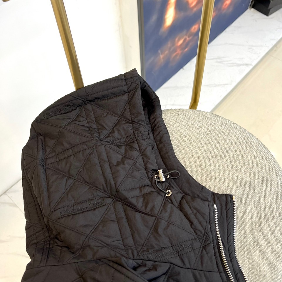 Dio迪奥（高品质）、2025秋冬新品迪奥风格绗缝棉服 这款连帽棉服采用满印Christian Dior