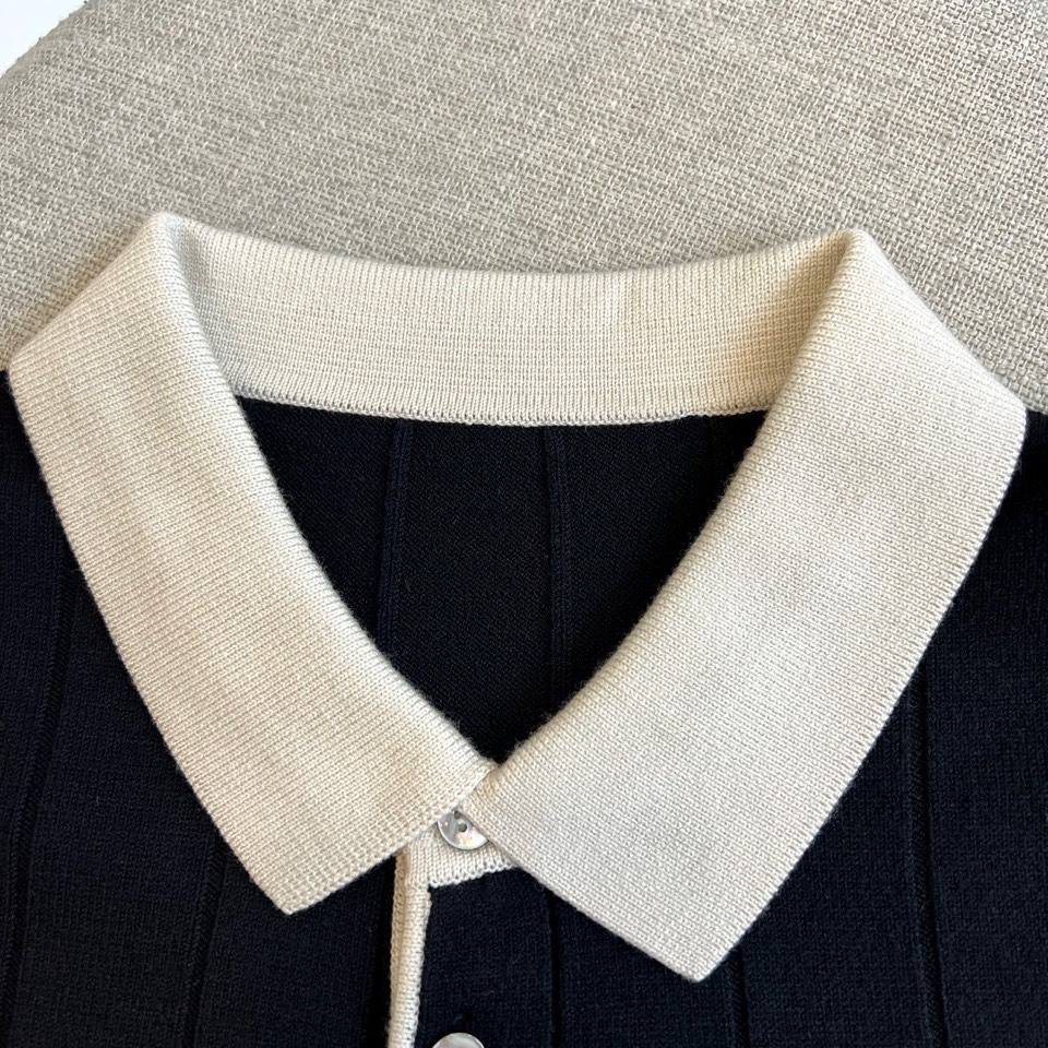 Brunello Cucinelli-BC，2025秋冬新品男士羊毛🐑针织衫，以优雅撞色设计演绎现代绅士