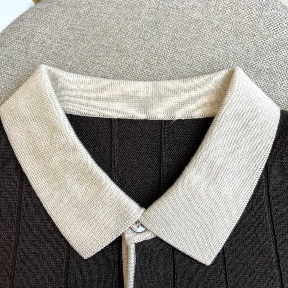 Brunello Cucinelli-BC，2025秋冬新品男士羊毛🐑针织衫，以优雅撞色设计演绎现代绅士