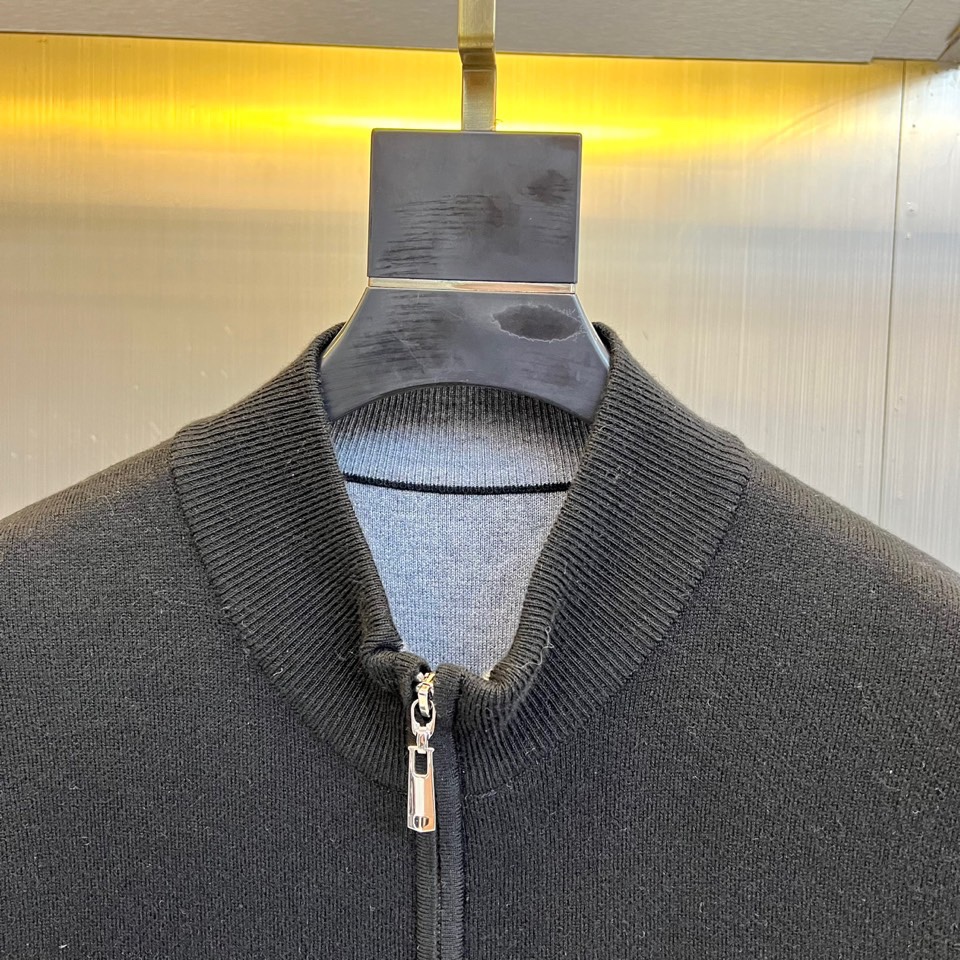 Zegna杰尼亚、2025秋冬新品马甲背心。深灰色调演绎低调商务美学，立领设计搭配顺滑金属拉链开合系统。