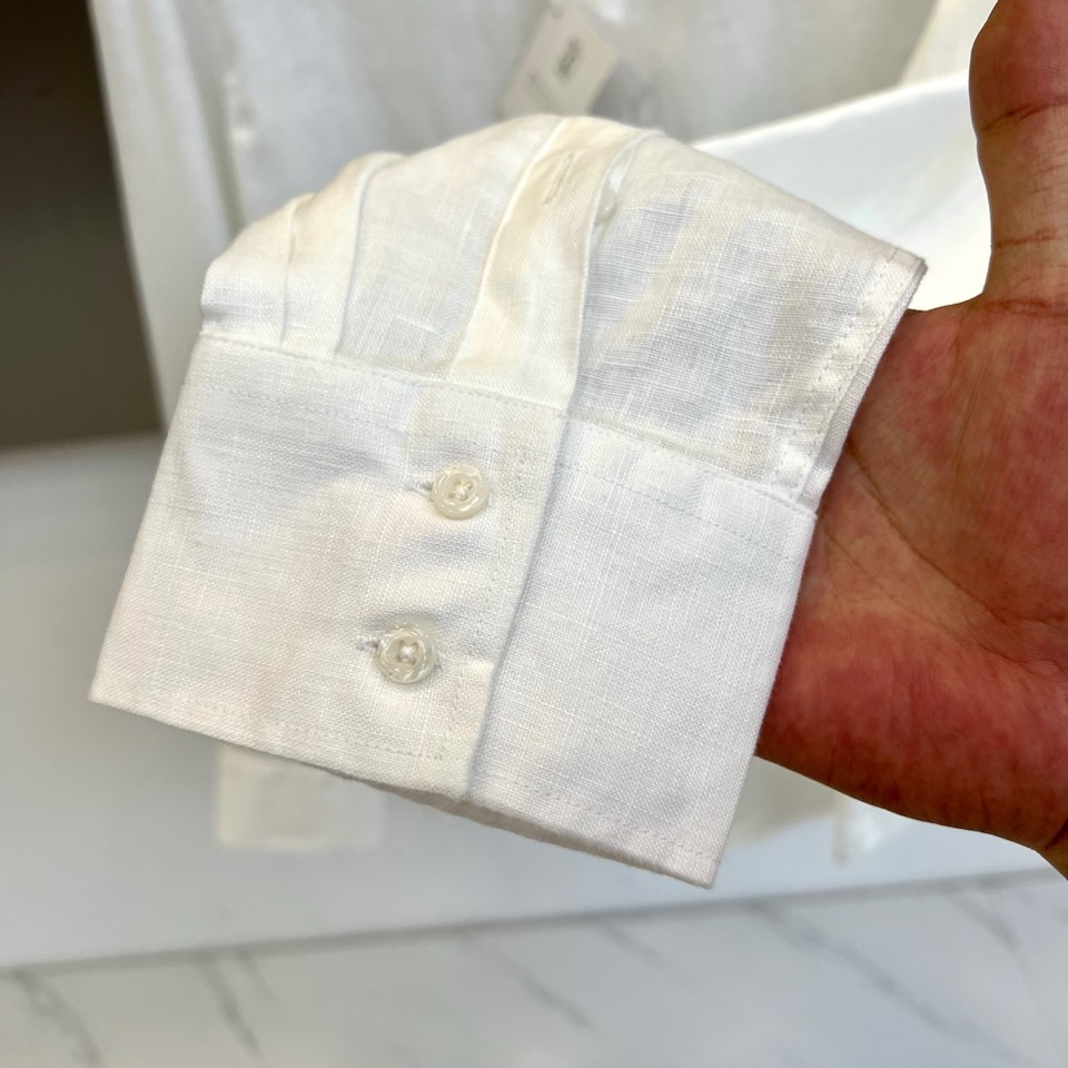 BC-Brunello Cucinelli 棉麻极简衬衫 | 自然呼吸 优雅随行纯白棉麻小尖领衬衫精选天