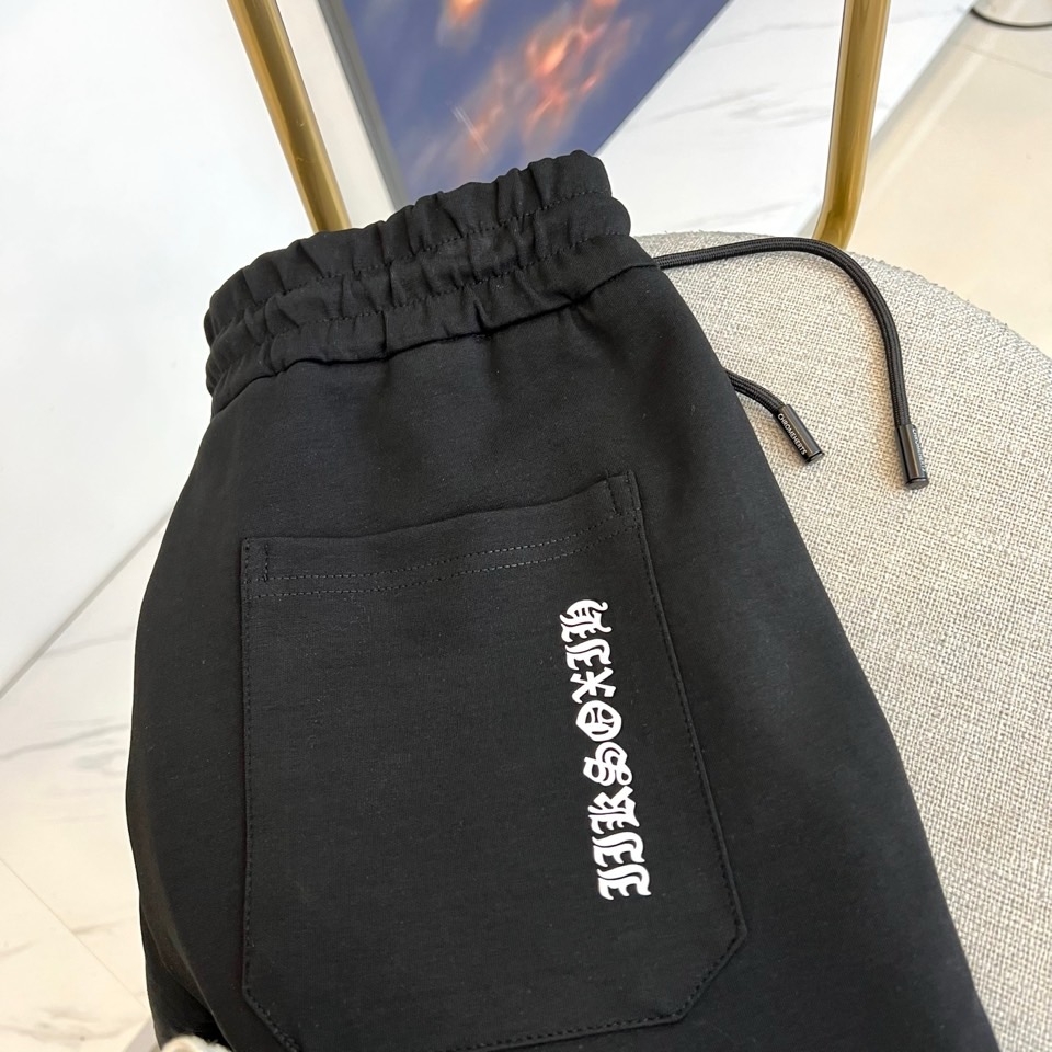 Ch克罗心、 2025s秋冬新款空气层棉质抽绳卫裤，男士经典印花徽标时尚运动休闲抽绳卫裤！采用客供进口2