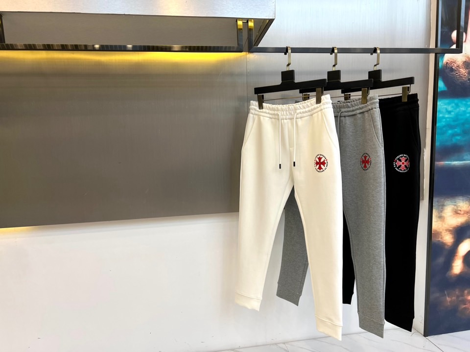 Ch克罗心、 2025s秋冬新款空气层棉质抽绳卫裤，男士经典印花徽标时尚运动休闲抽绳卫裤！采用客供进口2