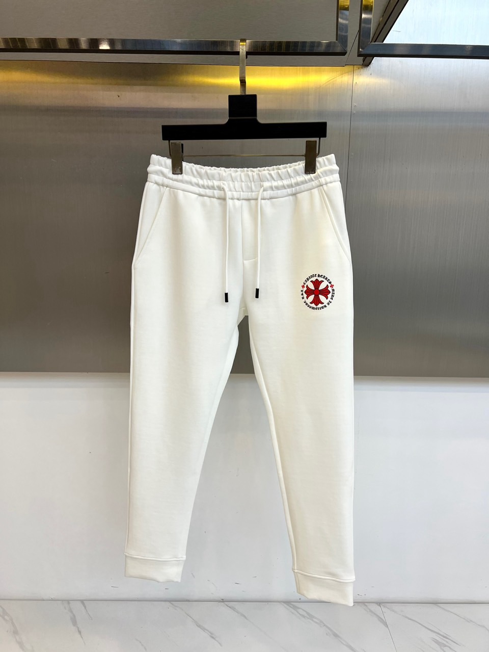 Ch克罗心、 2025s秋冬新款空气层棉质抽绳卫裤，男士经典印花徽标时尚运动休闲抽绳卫裤！采用客供进口2