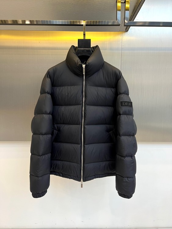 Dio迪奥（白鹅绒）、2025秋冬新品羽绒服，这款羽绒服采用立领设计，搭配顺滑拉链开合系统，宽松版型通过