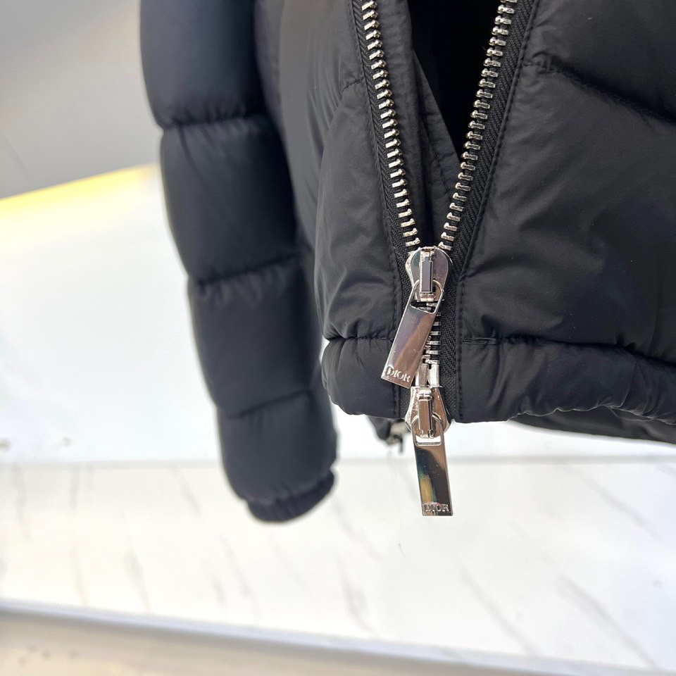 Dio迪奥（白鹅绒）、2025秋冬新品羽绒服，这款羽绒服采用立领设计，搭配顺滑拉链开合系统，宽松版型通过