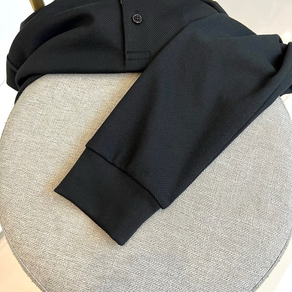 Bur巴宝莉、25秋冬精品！男士珠地棉长袖口袋翻领POLO衫，早秋男士基础百搭长袖衫，妥妥的商务精英标配