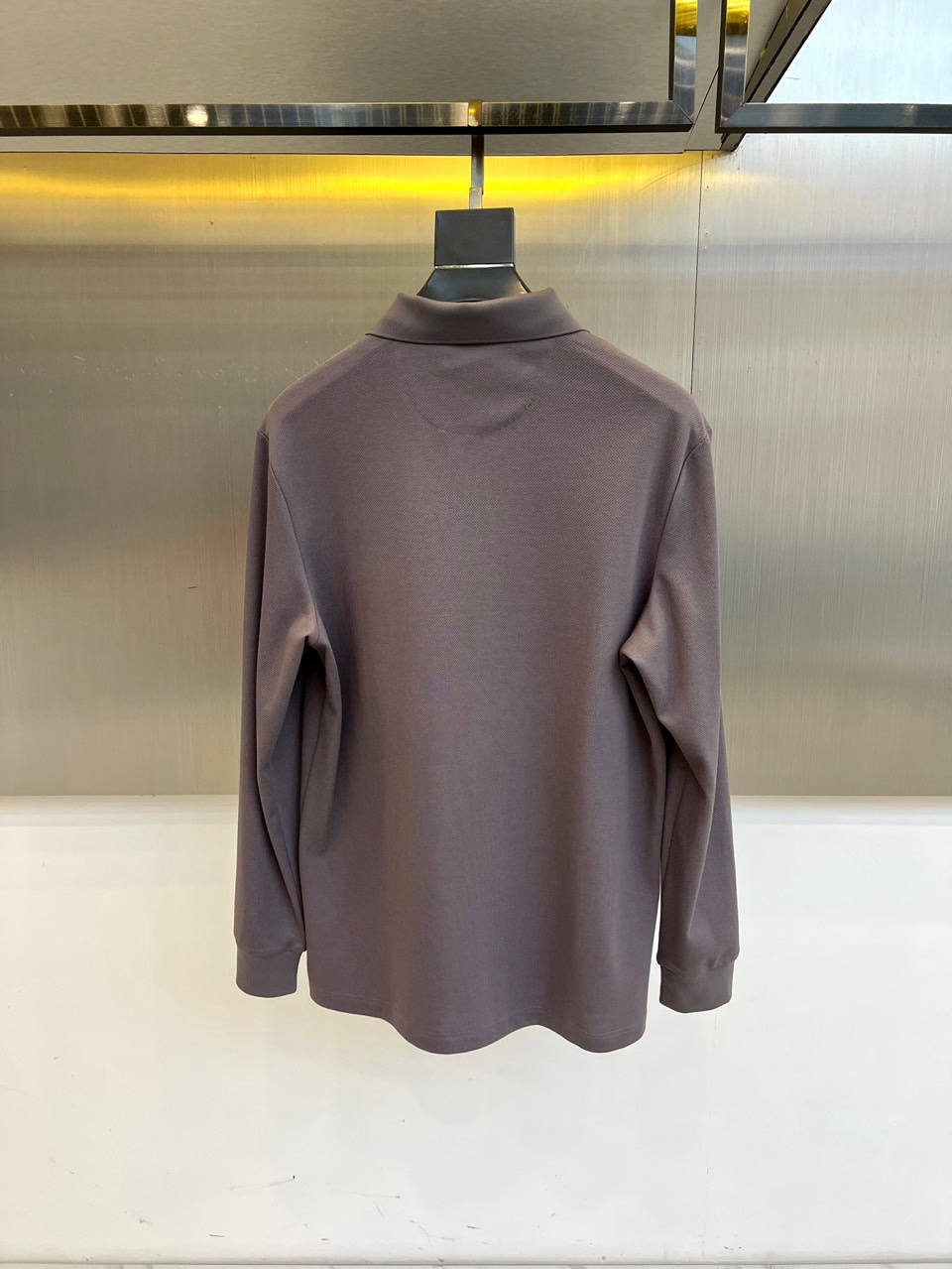 Bur巴宝莉、25秋冬精品！男士珠地棉长袖口袋翻领POLO衫，早秋男士基础百搭长袖衫，妥妥的商务精英标配