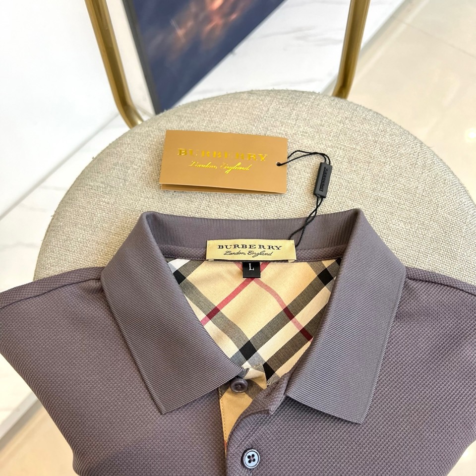Bur巴宝莉、25秋冬精品！男士珠地棉长袖口袋翻领POLO衫，早秋男士基础百搭长袖衫，妥妥的商务精英标配