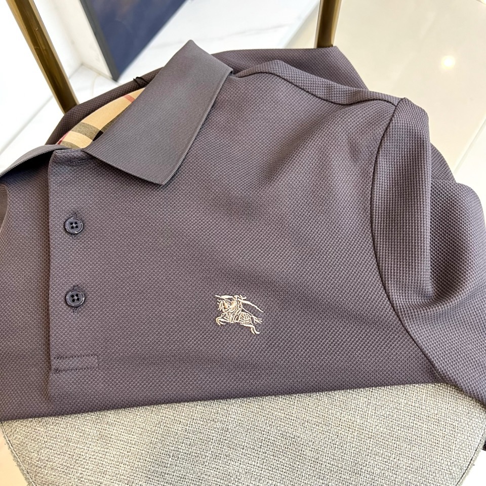 Bur巴宝莉、25秋冬精品！男士珠地棉长袖口袋翻领POLO衫，早秋男士基础百搭长袖衫，妥妥的商务精英标配