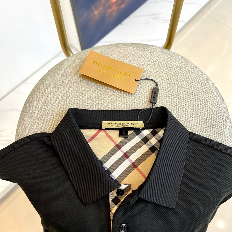 Bur巴宝莉、25秋冬精品！男士珠地棉长袖口袋翻领POLO衫，早秋男士基础百搭长袖衫，妥妥的商务精英标配