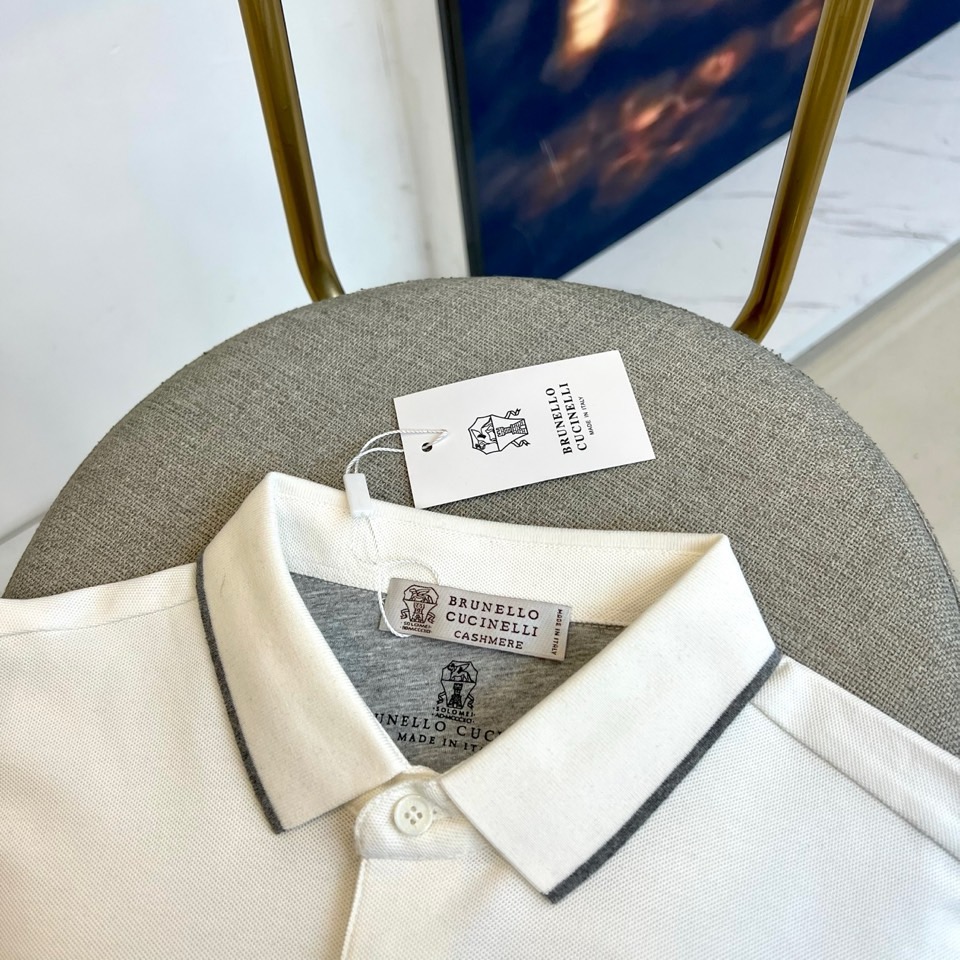 Brunello Cucinelli-BC、2025秋冬新品长袖Polo衫，以经典黑白配色演绎现代简约美