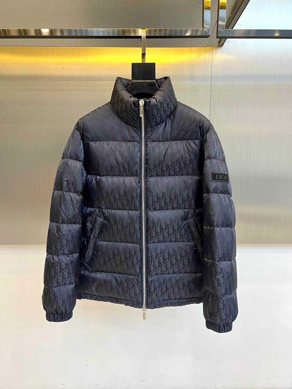 Dio迪奥（白鹅绒）、2025秋冬新品羽绒服。款式采用挺括的立领设计与流畅的拉链闭合，轮廓线条利落大气。