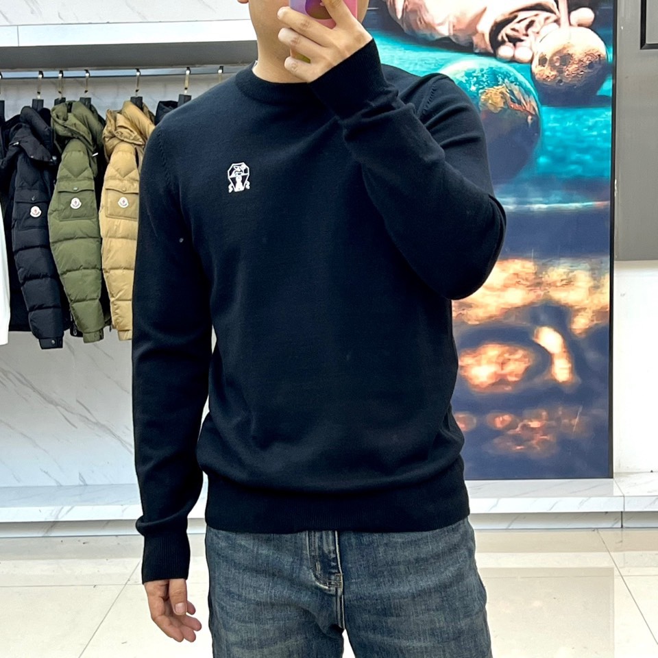 Brunello Cucinelli-BC，BC 2025秋冬系列新品圆领长袖针织衫，采用68%羊毛、2