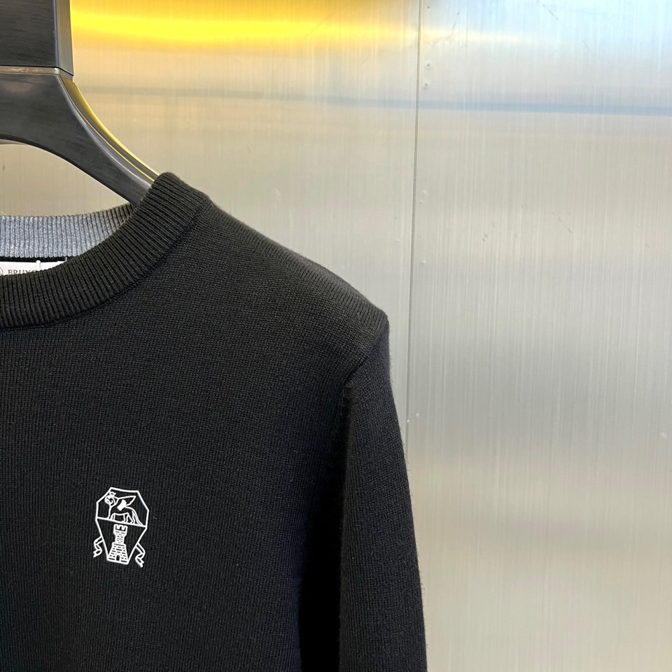 Brunello Cucinelli-BC，BC 2025秋冬系列新品圆领长袖针织衫，采用68%羊毛、2