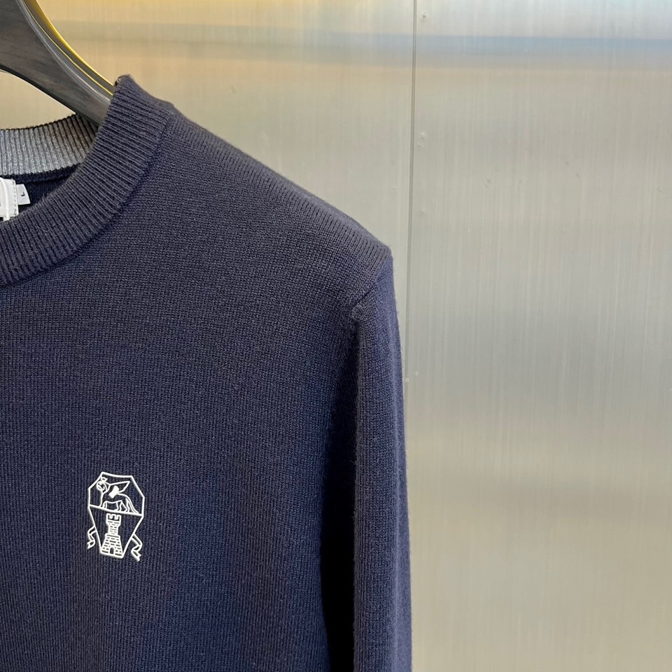 Brunello Cucinelli-BC，BC 2025秋冬系列新品圆领长袖针织衫，采用68%羊毛、2