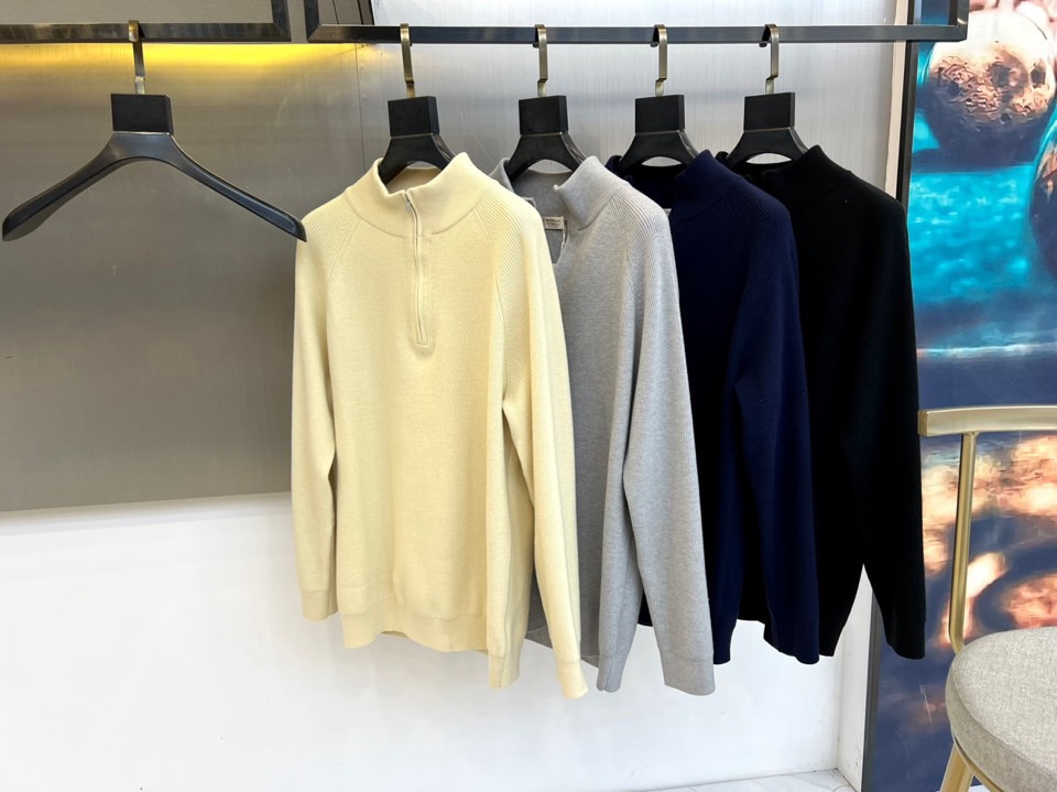 🌾Brunello Cucinelli BC-2025秋冬新品男士半高领拉链设计毛衫。6%绵羊毛+20%