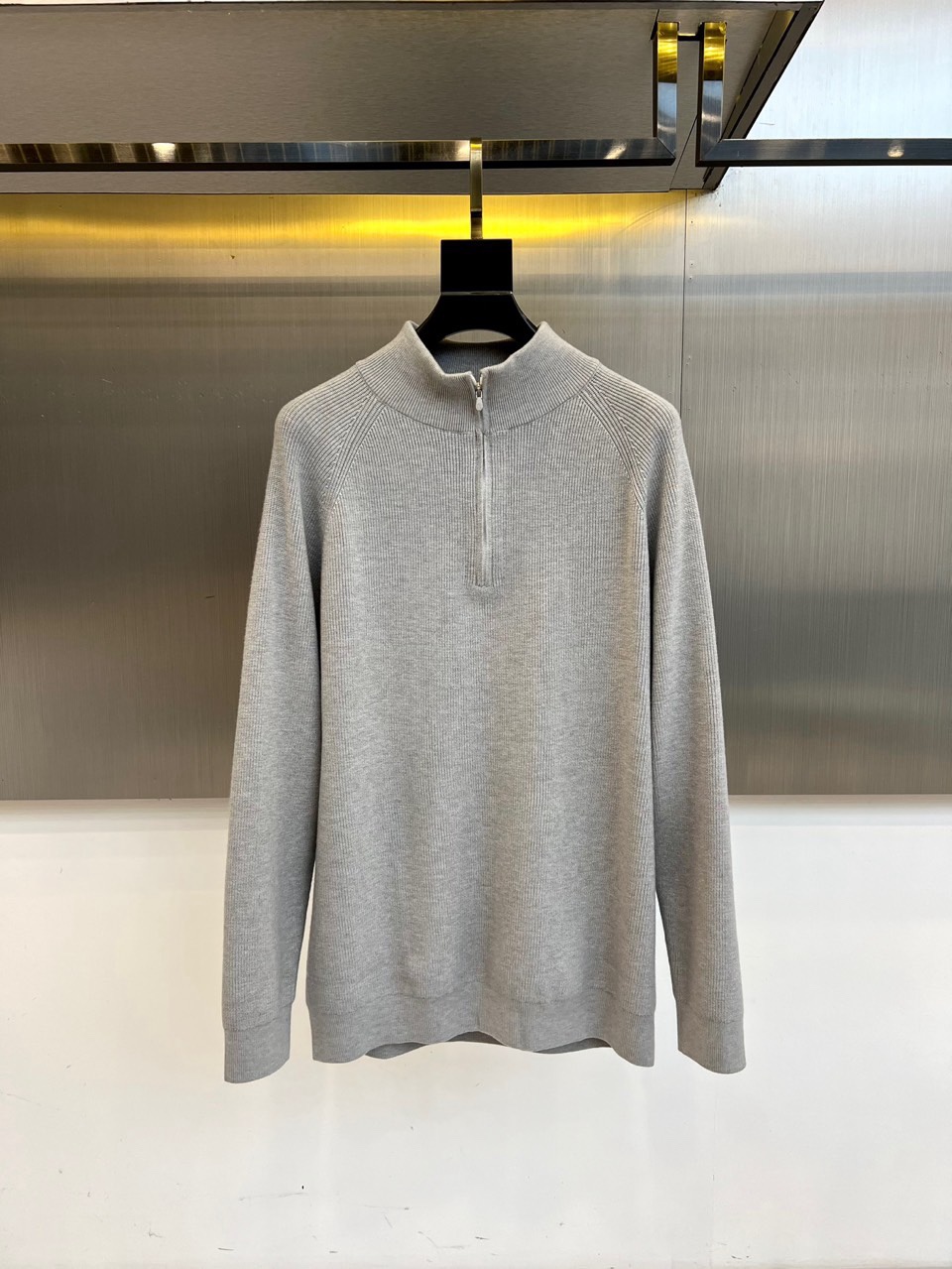 🌾Brunello Cucinelli BC-2025秋冬新品男士半高领拉链设计毛衫。6%绵羊毛+20%