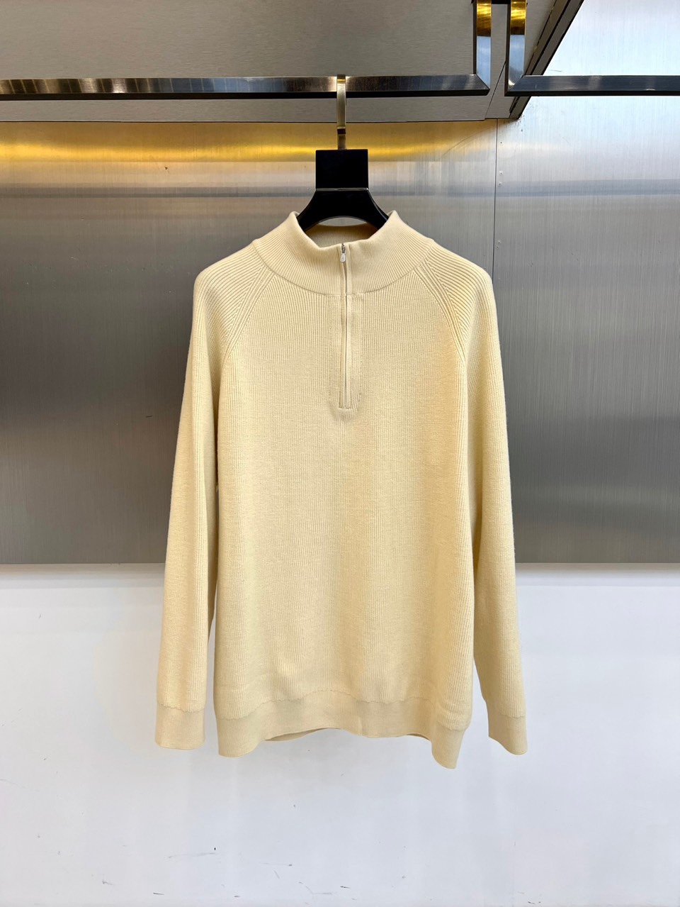 🌾Brunello Cucinelli BC-2025秋冬新品男士半高领拉链设计毛衫。6%绵羊毛+20%