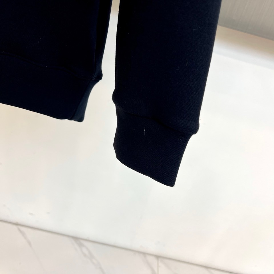 🌾罗意威、2025秋冬新款LOEWE白色圆领卫衣，以纯净白色调呈现，左胸饰有黑色品牌标志性图案，袖子上印