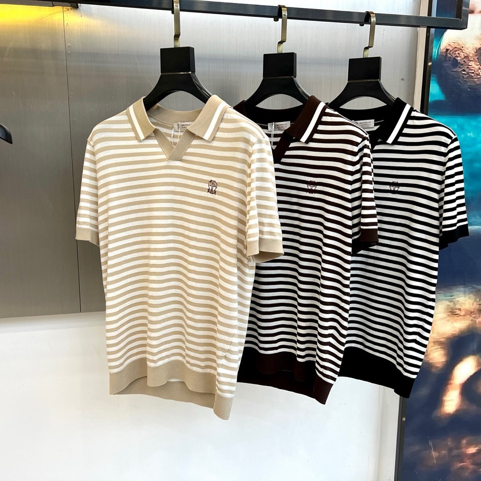 Brunello Cucinelli 2026春夏新品针织短袖POLO衫，以顶级面料与精裁工艺诠释意式休