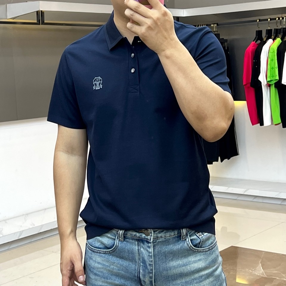 브루넬로쿠치넬리 남성 면 혼방 반팔 티셔츠 103553 이미지 2