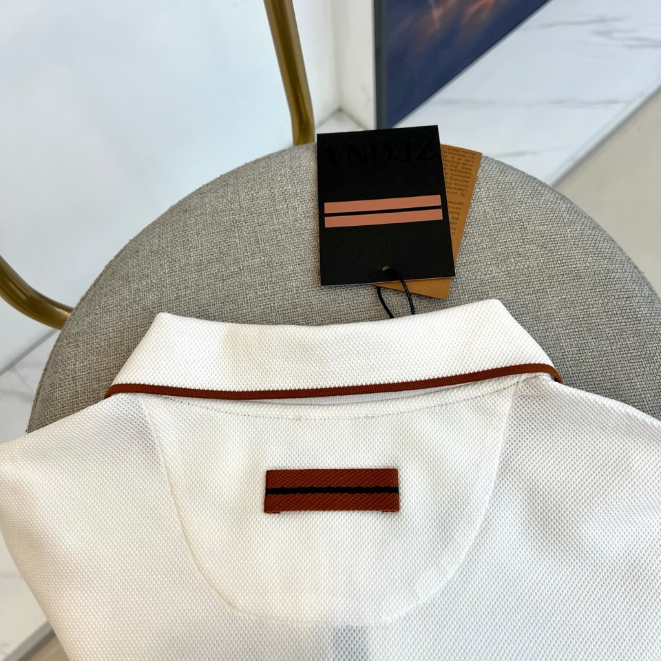 Zegna杰尼亚、2026春夏新品男士短袖Polo衫，以极简优雅重塑经典。纯色搭配撞色滚边，从翻领延伸至
