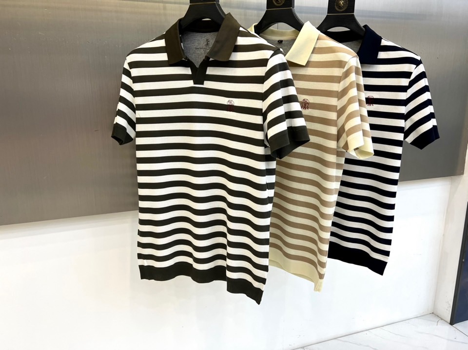 Brunello Cucinelli-BC、2026春夏新品条纹Polo衫，以经典翻领设计重塑休闲风尚，