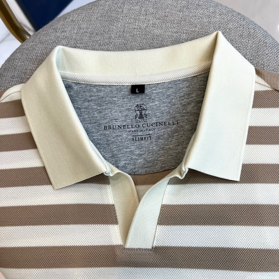 Brunello Cucinelli-BC、2026春夏新品条纹Polo衫，以经典翻领设计重塑休闲风尚，