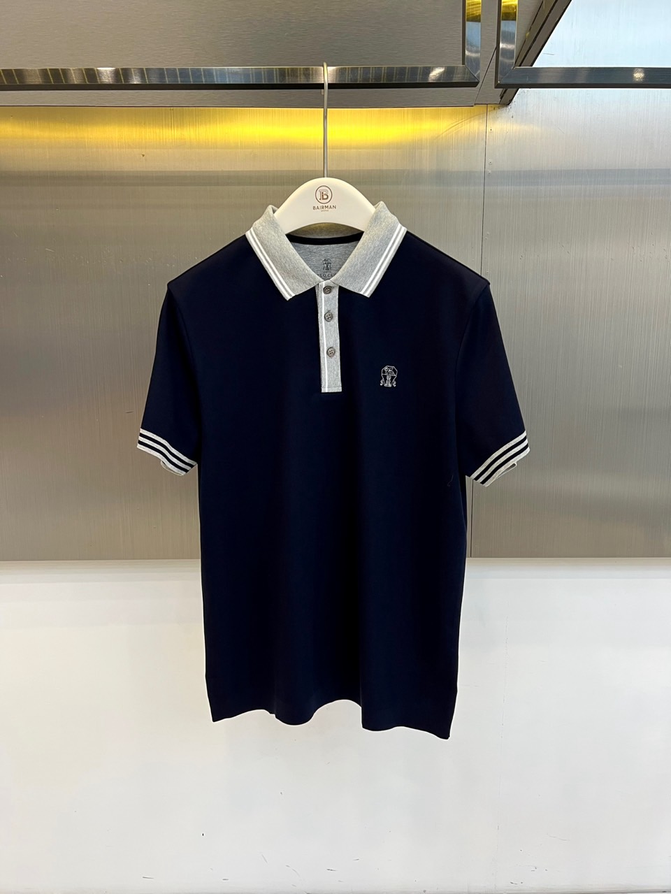 Brunello Cucinelli-BC、2026春夏新品男士短袖POLO衫，清新主调，搭配撞色领边与