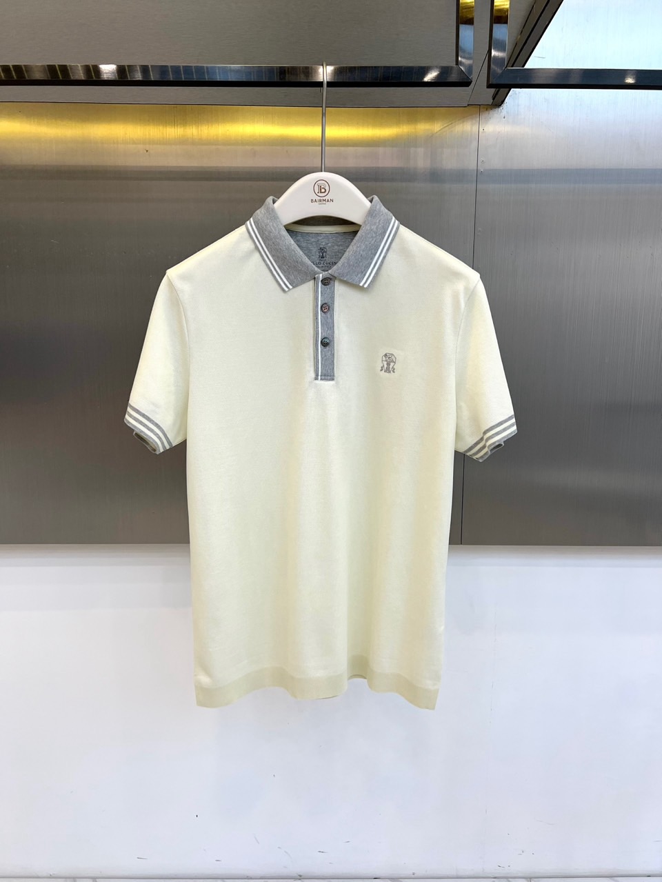 Brunello Cucinelli-BC、2026春夏新品男士短袖POLO衫，清新主调，搭配撞色领边与