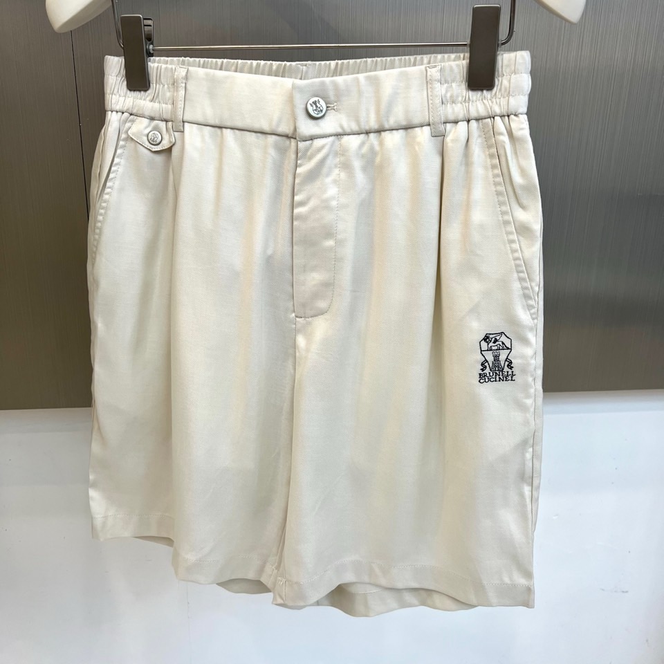 一套.Brunello Cucinelli-BC、2026春夏新品套装，Polo衫与短裤的同色系套装，完