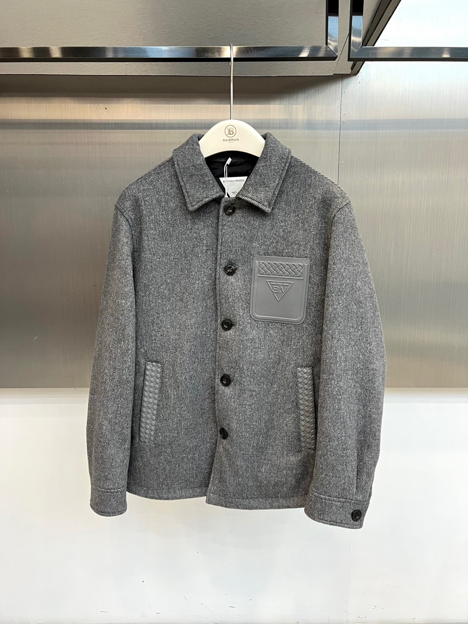 Bottega Veneta Gray Button Front Jacket