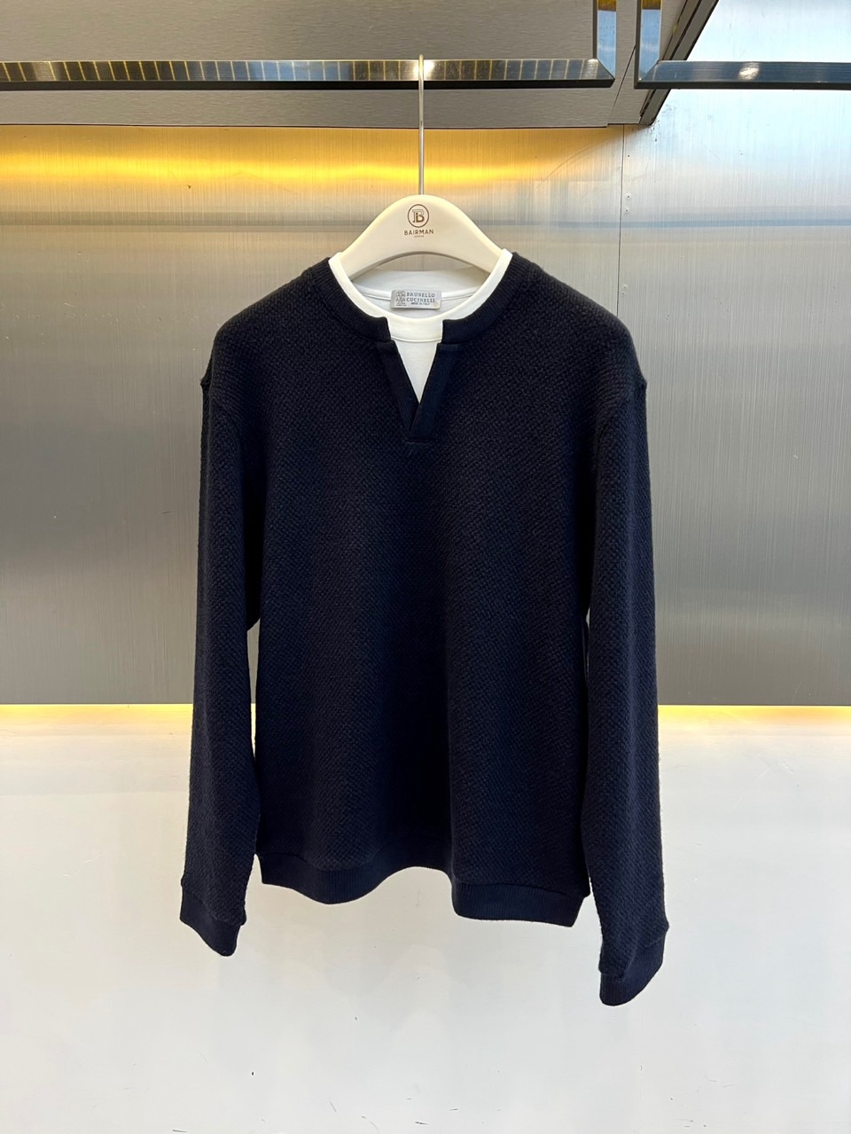Brunello Cucinelli-BC、2026秋冬新品假两件针织衫。 秋日氛围感，一件直接拉满！ 意式休闲风，色调