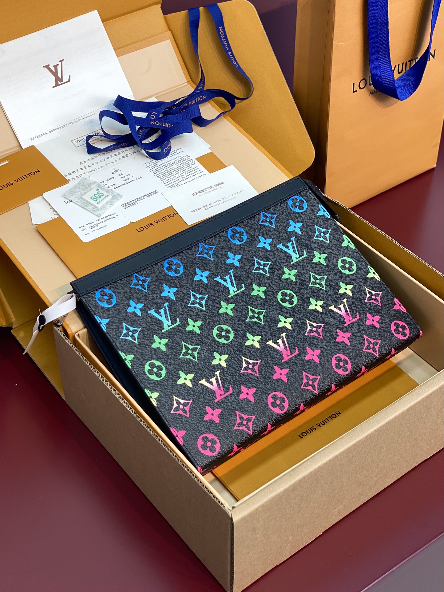  升级版本 ⚠️M13907 黑色渐变！ (头层牛皮制作) 变码芯片！Monogram Eclipse帆