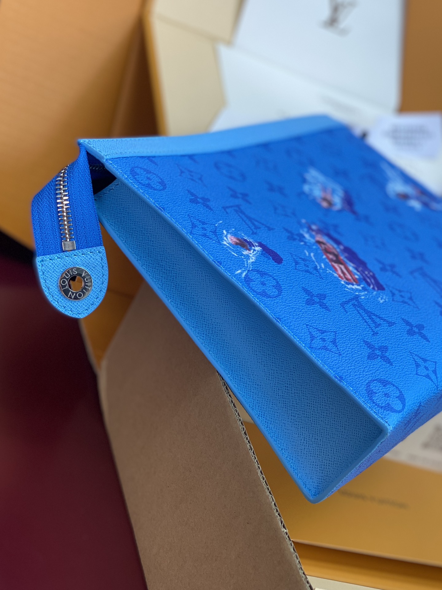 升级版本⚠️M61692 游泳蓝！芯片版！Monogram Heritage 涂层帆布包裹印花牛皮内胆！