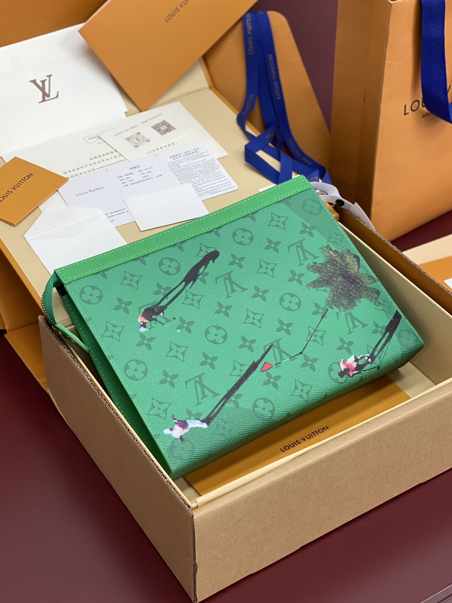升级版本⚠️M61692 棒球绿!芯片版!Monogram Heritage 涂层帆布包裹印花牛皮内胆!