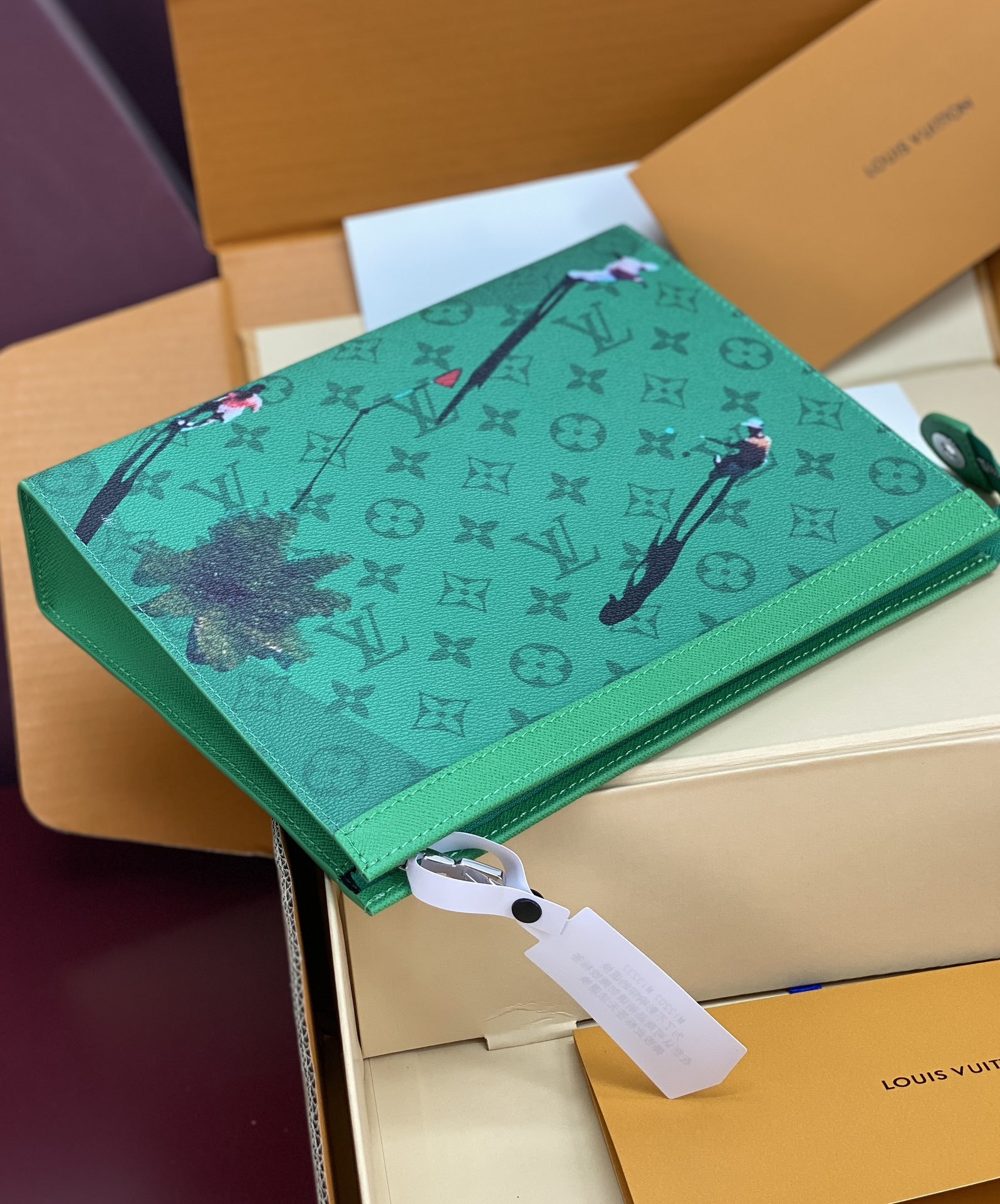 升级版本⚠️M61692 棒球绿!芯片版!Monogram Heritage 涂层帆布包裹印花牛皮内胆!