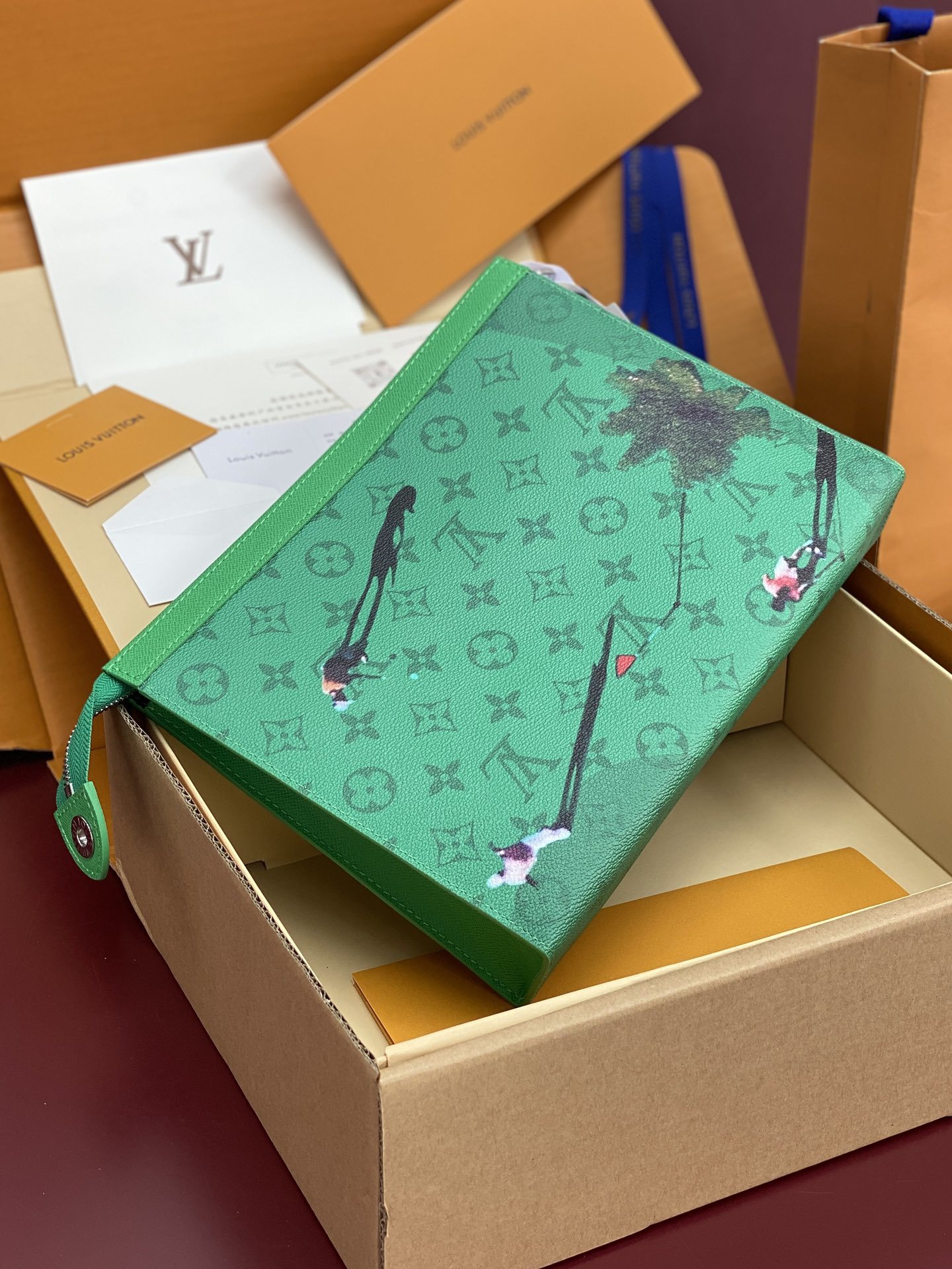 升级版本⚠️M61692 棒球绿!芯片版!Monogram Heritage 涂层帆布包裹印花牛皮内胆!