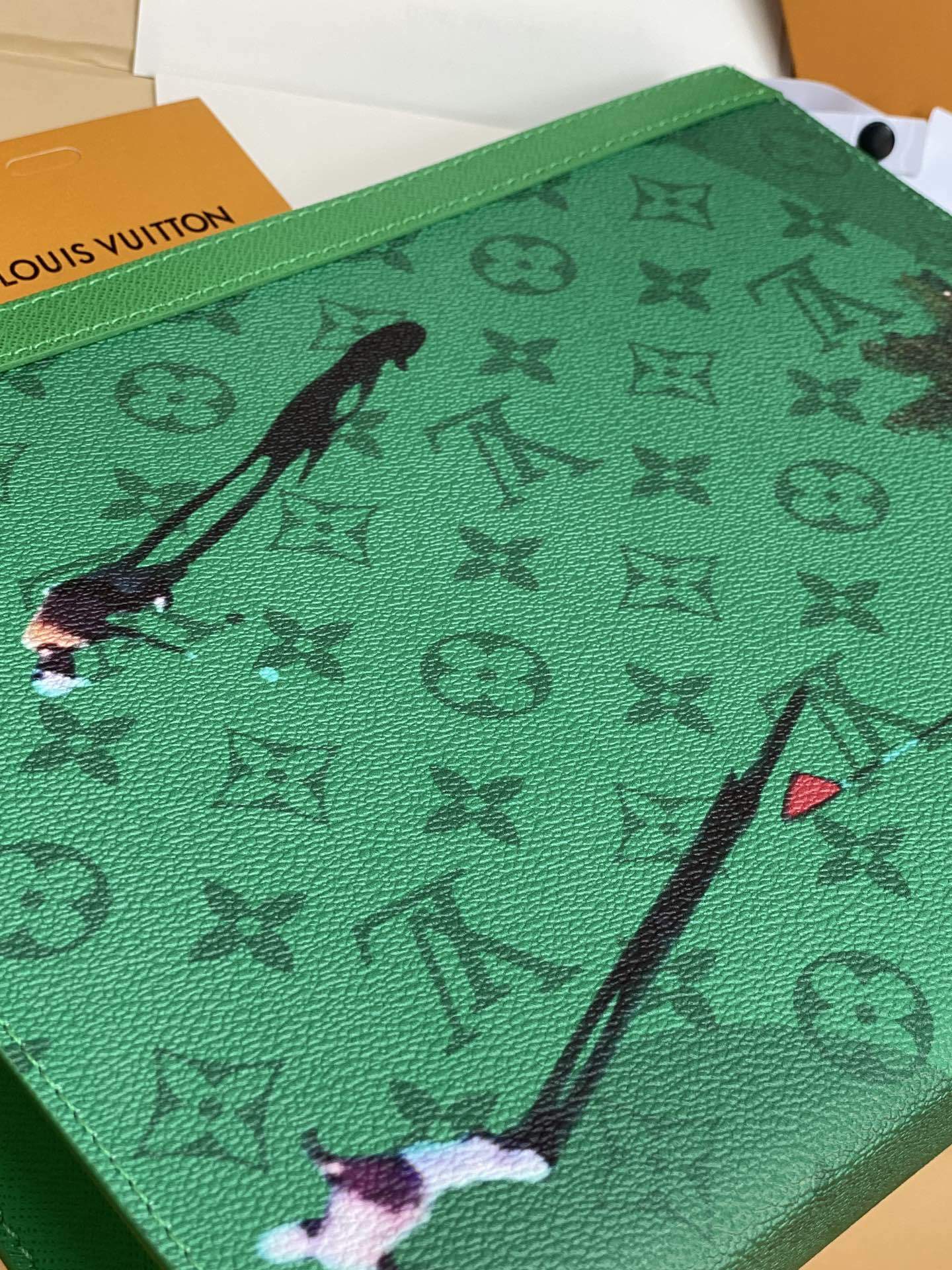 升级版本⚠️M61692 棒球绿!芯片版!Monogram Heritage 涂层帆布包裹印花牛皮内胆!