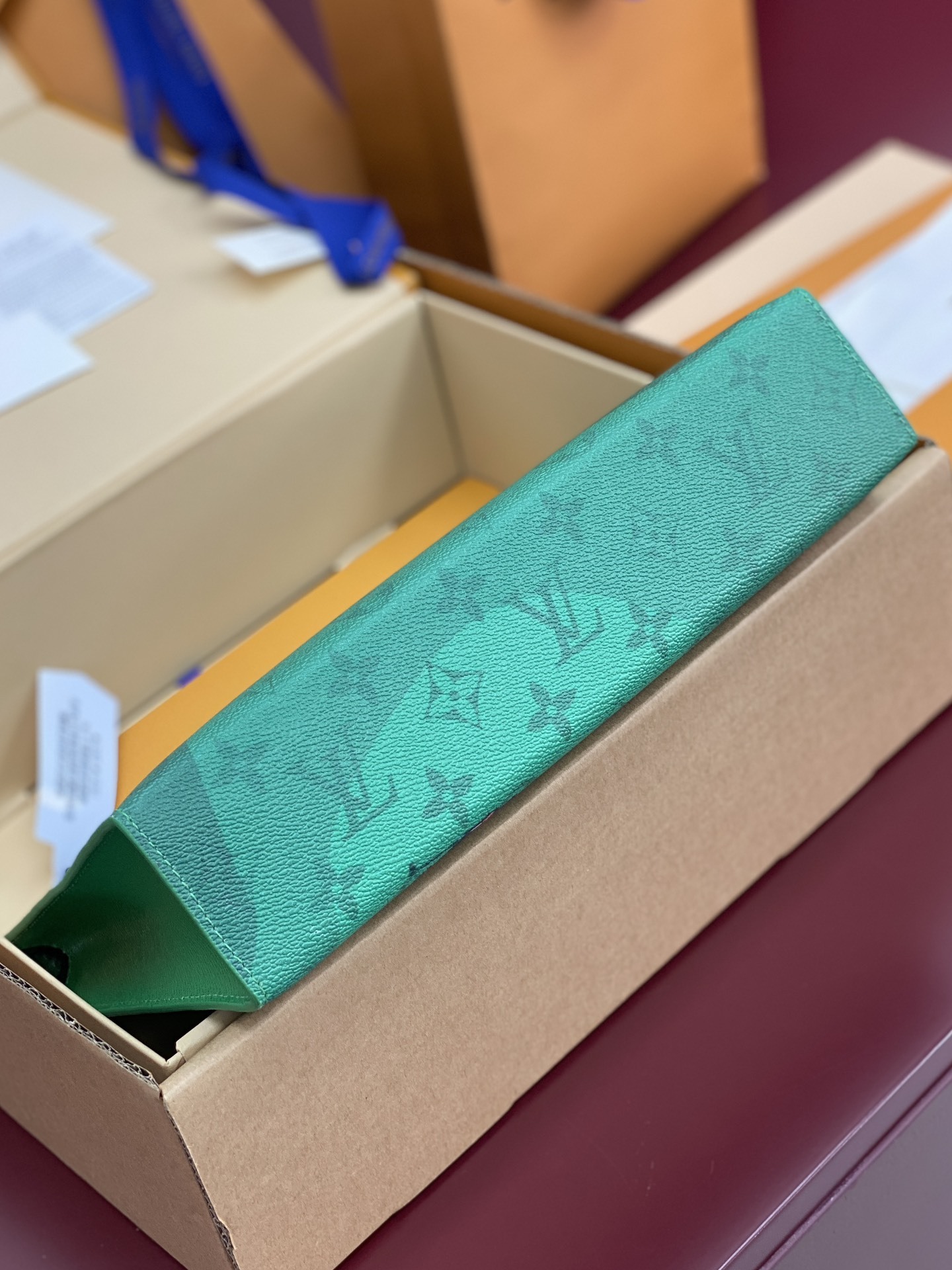 升级版本⚠️M61692 棒球绿!芯片版!Monogram Heritage 涂层帆布包裹印花牛皮内胆!