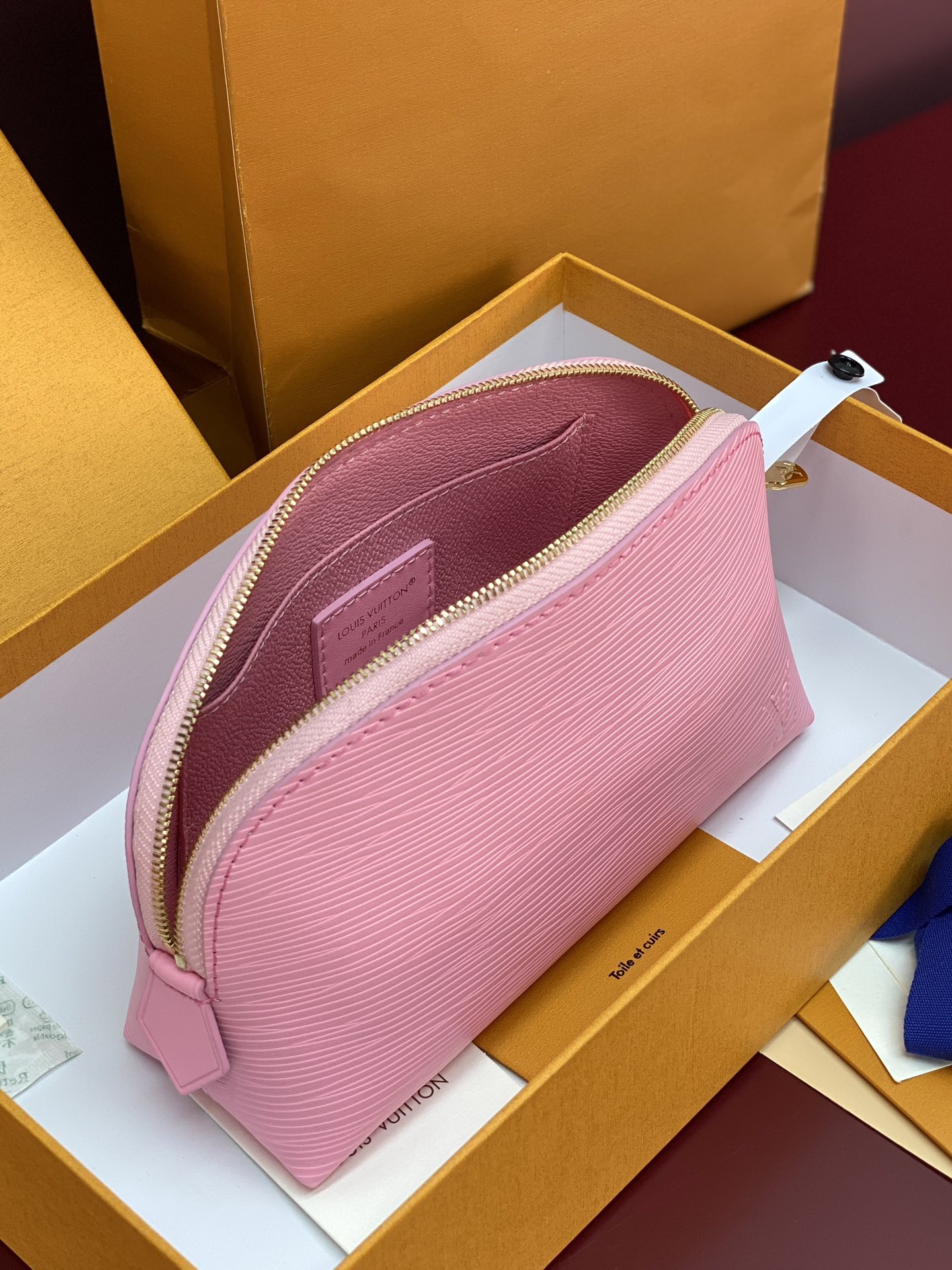 M15198粉色 水波纹化妆包 当季新款 POCHETTE COSMÉTIQUE 小号化妆包 本款 Po