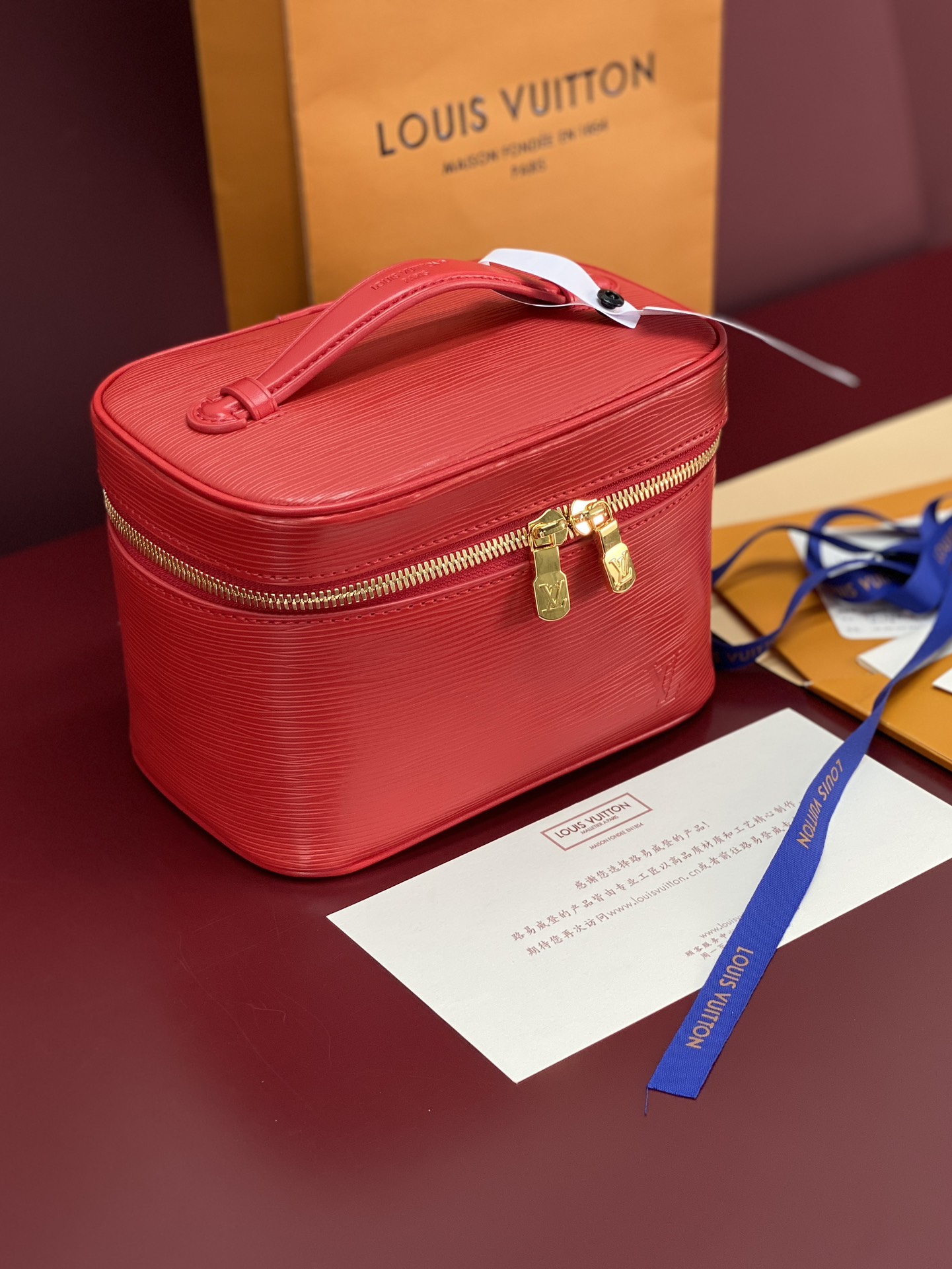 M25856 红色 中号！水波纹化妆包 当季新款 NICE NANO 化妆包 本款 Nice Nano 