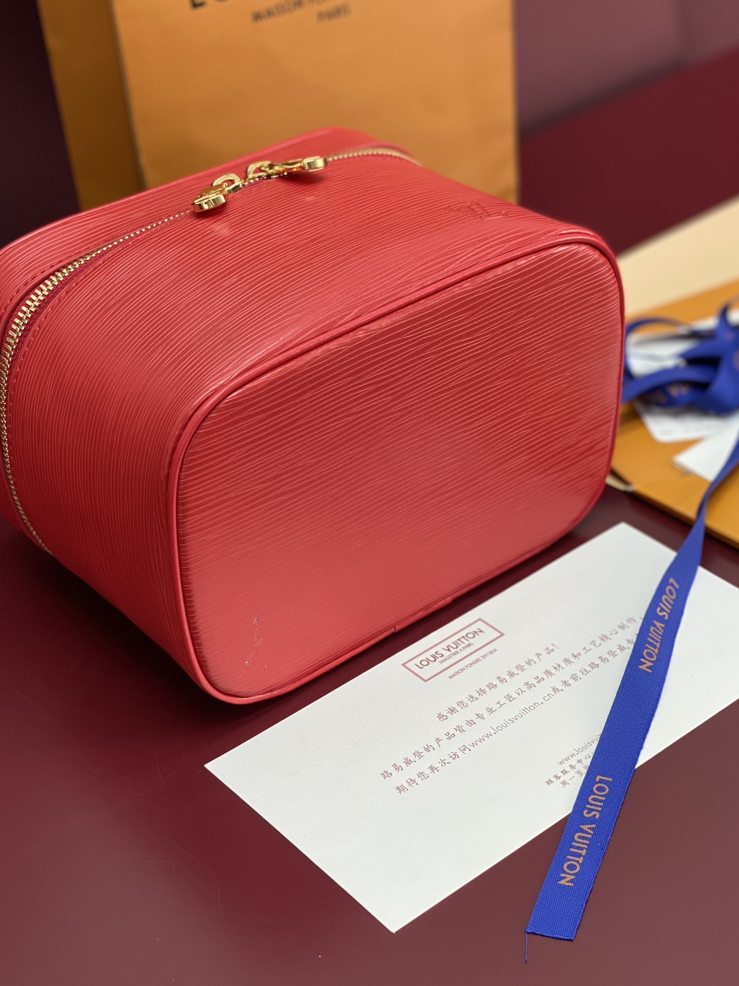 M25856 红色 中号！水波纹化妆包 当季新款 NICE NANO 化妆包 本款 Nice Nano 