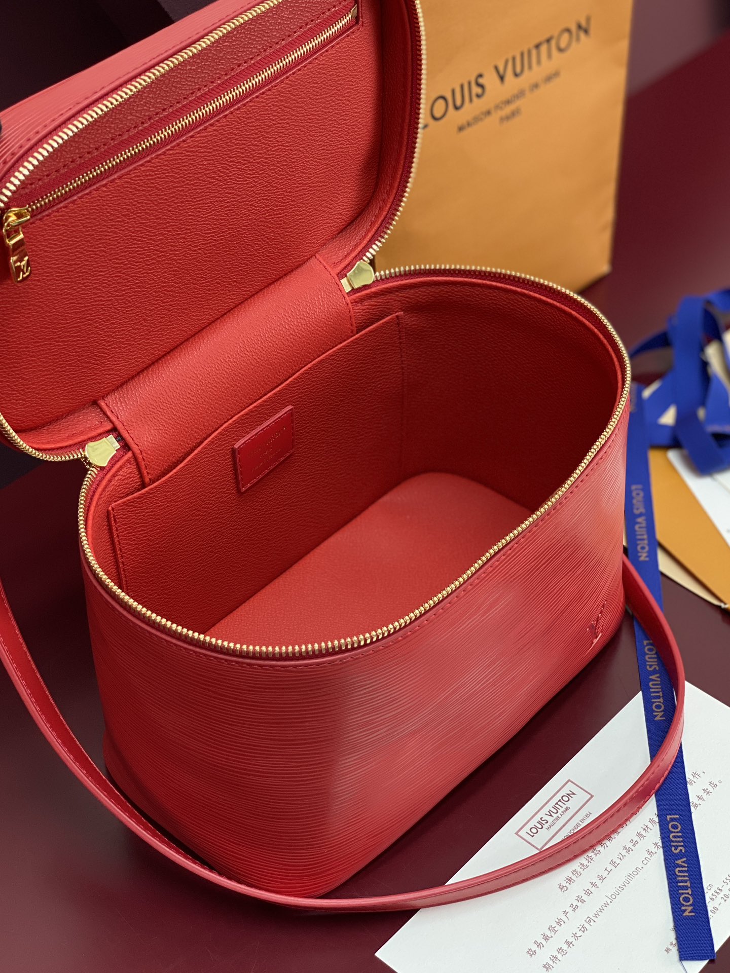 M25857 红色 大号！水波纹化妆包 当季新款 NICE NANO 化妆包 本款 Nice Nano 