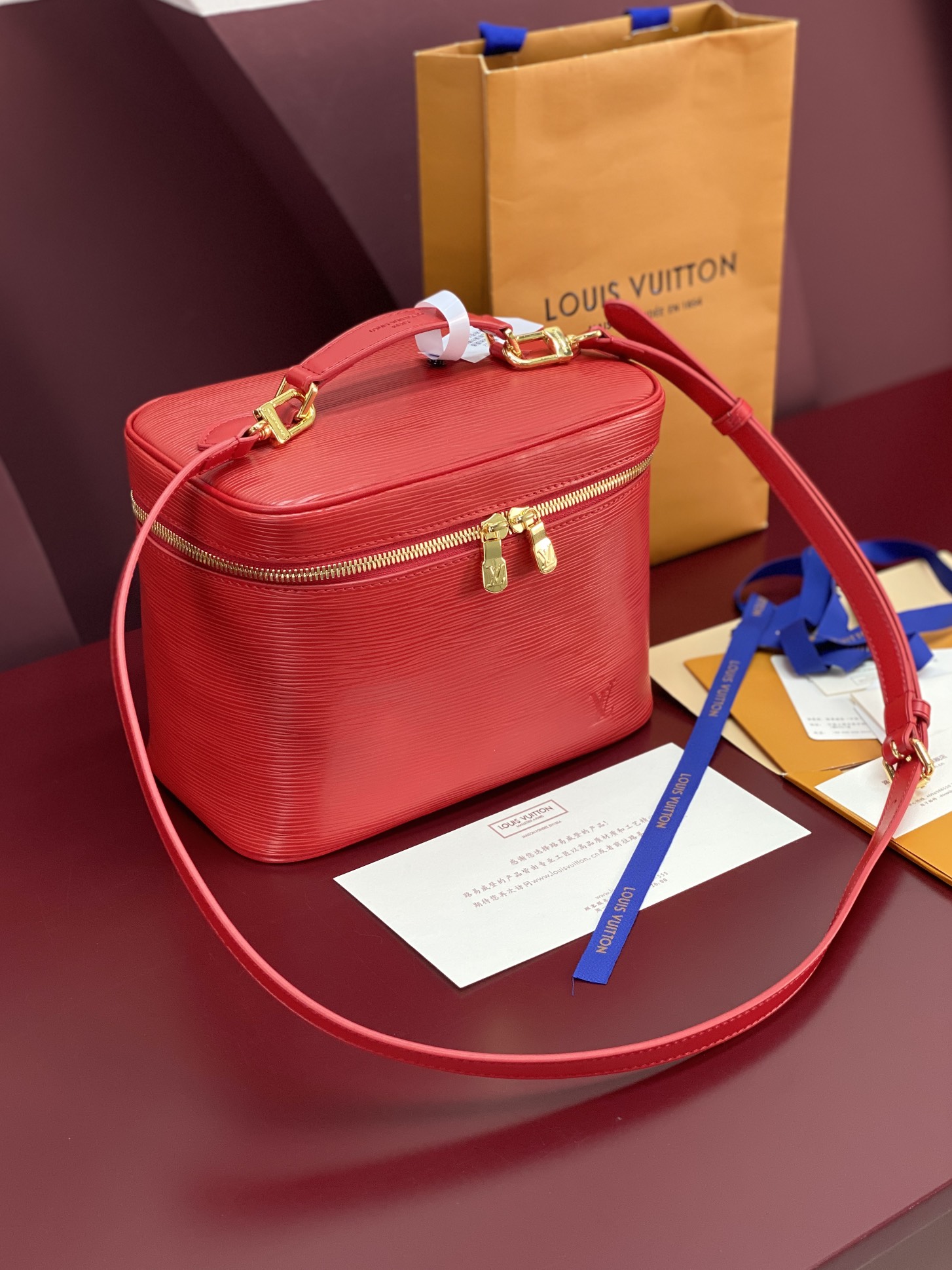 M25857 红色 大号！水波纹化妆包 当季新款 NICE NANO 化妆包 本款 Nice Nano 