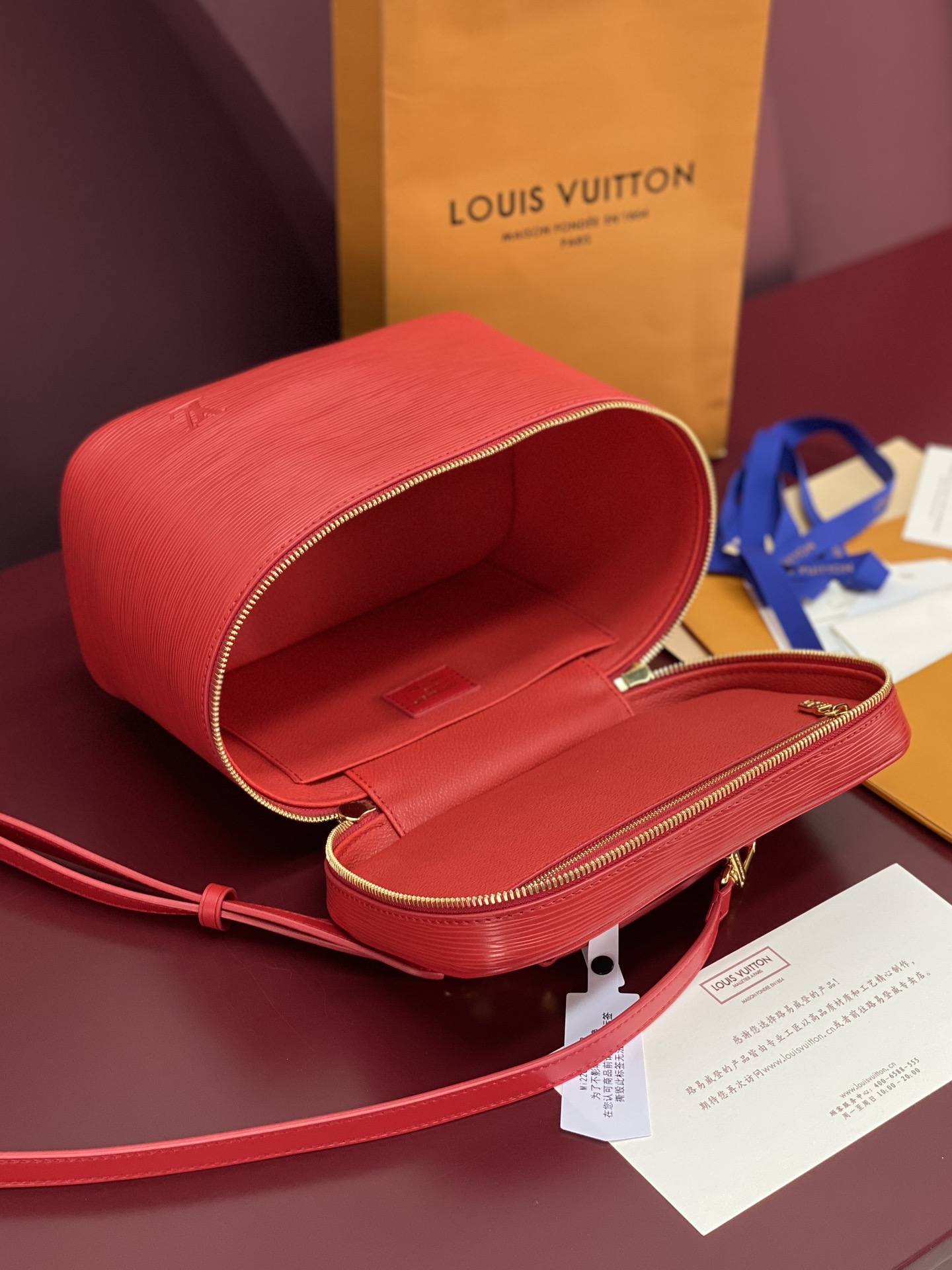 M25857 红色 大号！水波纹化妆包 当季新款 NICE NANO 化妆包 本款 Nice Nano 