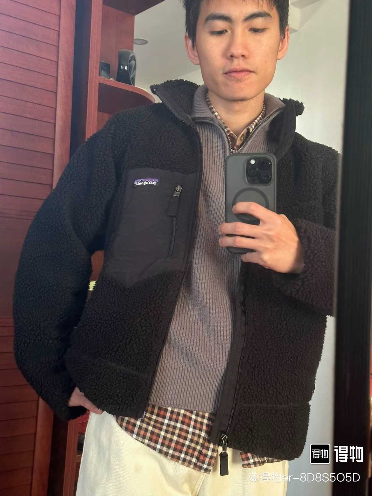 Patagonia 巴塔哥尼亚 Classic Retro-X 摇粒绒夹克外套 上身示范 #