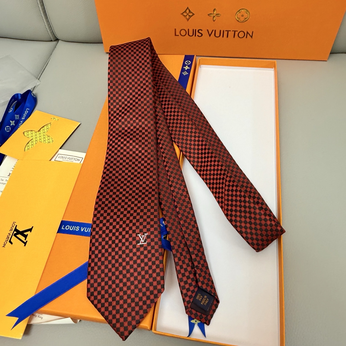 Elegant Craftsmanship: Men’s Damier Pattern Silk Tie Collection for Stylish Presentations - 图片 6